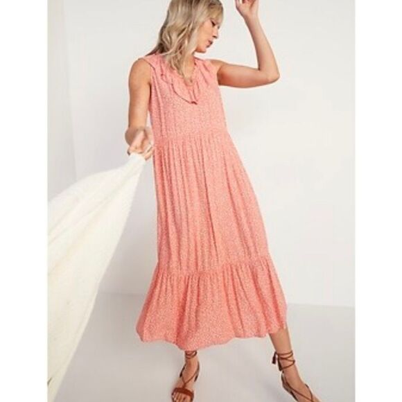 Old Navy Ditzy‎ Floral Sleeveless Soft Wash Woven Rayon Swing Dress Plus Sz XXL - Picture 1 of 13